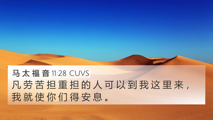 马 太 福 音 11:28 CUVS Bible Verse Image