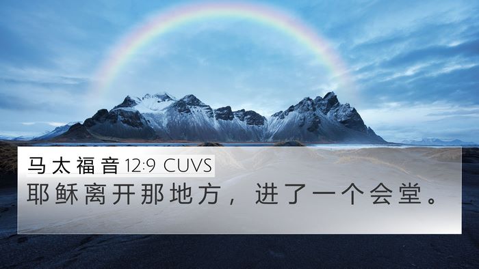 马 太 福 音 12:9 CUVS 4K Wallpaper - 耶 稣 离 开 那 地 方 ， 进 了 一 个 - 4K Wallpaper Bible Verse