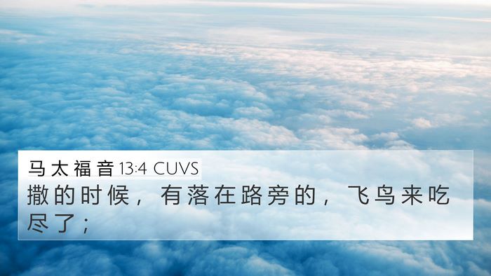 马 太 福 音 13:4 CUVS 4K Wallpaper - 撒 的 时 候 ， 有 落 在 路 旁 的 ， - 4K Wallpaper Bible Verse