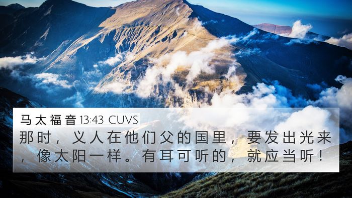 马 太 福 音 13:43 CUVS Bible Verse Image