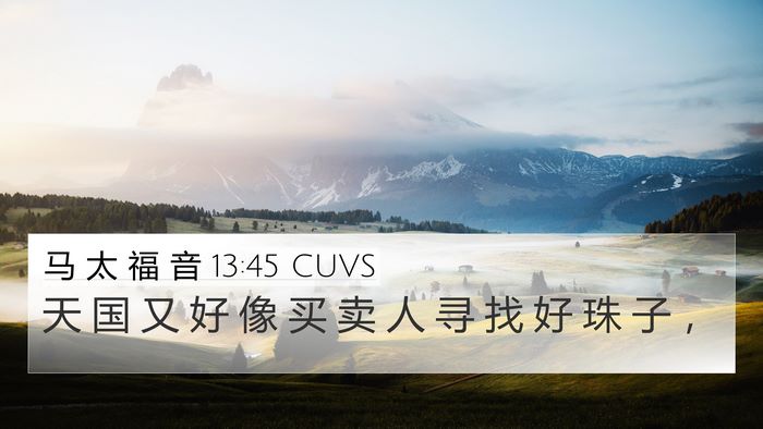 马 太 福 音 13:45 CUVS 4K Wallpaper - 天 国 又 好 像 买 卖 人 寻 找 好 珠 - 4K Wallpaper Bible Verse