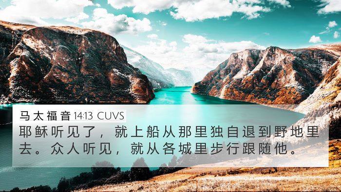 马 太 福 音 14:13 CUVS Bible Verse Image