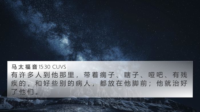 马 太 福 音 15:30 CUVS Bible Verse Image