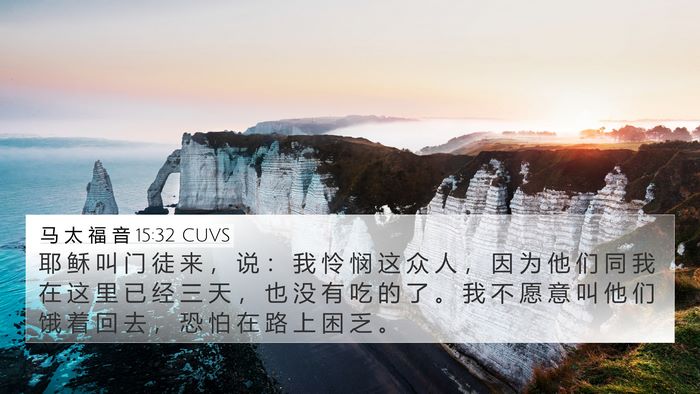 马 太 福 音 15:32 CUVS Bible Verse Image