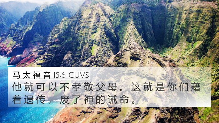 马 太 福 音 15:6 CUVS Bible Verse Image