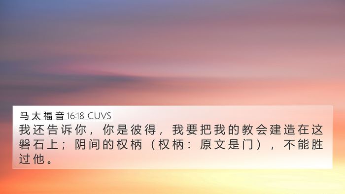 马 太 福 音 16:18 CUVS Bible Verse Image