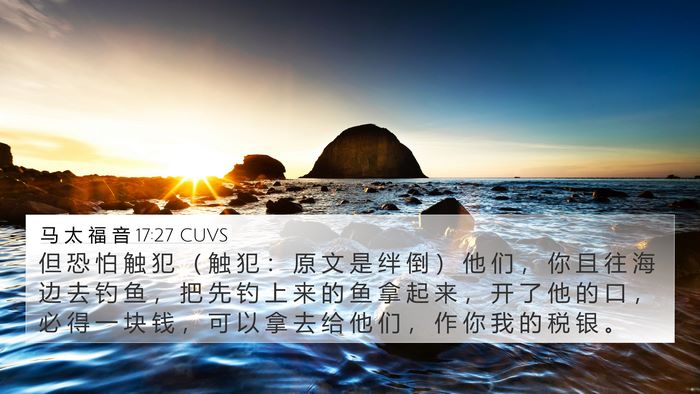 马 太 福 音 17:27 CUVS Bible Verse Image