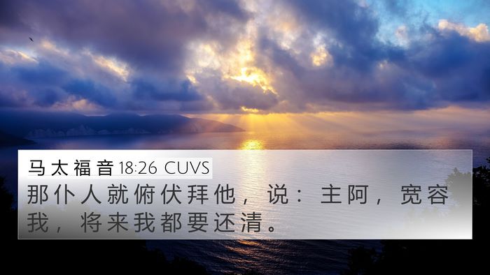 马 太 福 音 18:26 CUVS Bible Verse Image