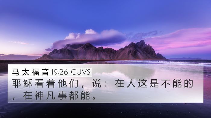 马 太 福 音 19:26 CUVS Bible Verse Image