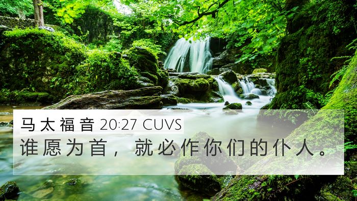 马 太 福 音 20:27 CUVS 4K Wallpaper - 谁 愿 为 首 ， 就 必 作 你 们 的 仆 - 4K Wallpaper Bible Verse
