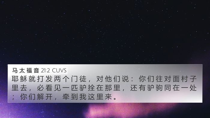 马 太 福 音 21:2 CUVS 4K Wallpaper - 耶 稣 就 打 发 两 个 门 徒 ， 对 他 - 4K Wallpaper Bible Verse