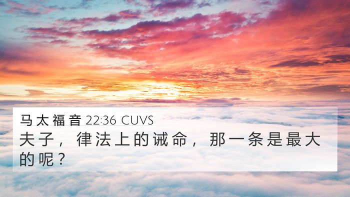 马 太 福 音 22:36 CUVS 4K Wallpaper - 夫 子 ， 律 法 上 的 诫 命 ， 那 一 - 4K Wallpaper Bible Verse