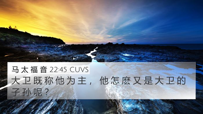 马 太 福 音 22:45 CUVS 4K Wallpaper - 大 卫 既 称 他 为 主 ， 他 怎 麽 又 - 4K Wallpaper Bible Verse