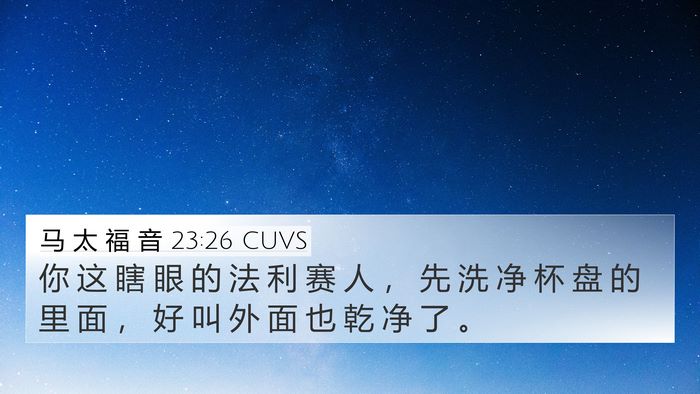 马 太 福 音 23:26 CUVS Bible Verse Image