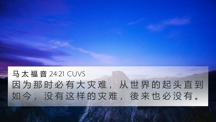 马 太 福 音 24:21 CUVS Bible Verse Image