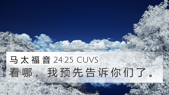 马 太 福 音 24:25 CUVS Bible Verse Image