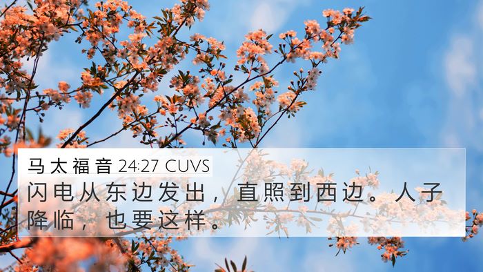 马 太 福 音 24:27 CUVS 4K Wallpaper - 闪 电 从 东 边 发 出 ， 直 照 到 西 - 4K Wallpaper Bible Verse