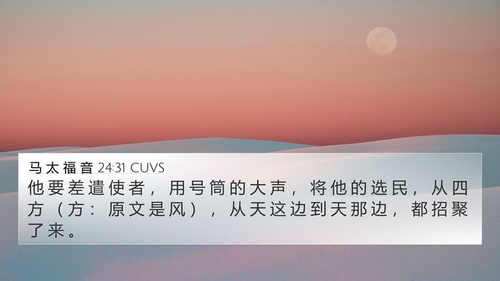 马 太 福 音 24:31 CUVS Bible Verse Image