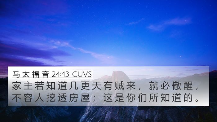 马 太 福 音 24:43 CUVS Bible Verse Image