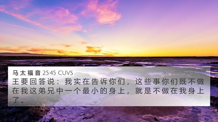 马 太 福 音 25:45 CUVS Bible Verse Image