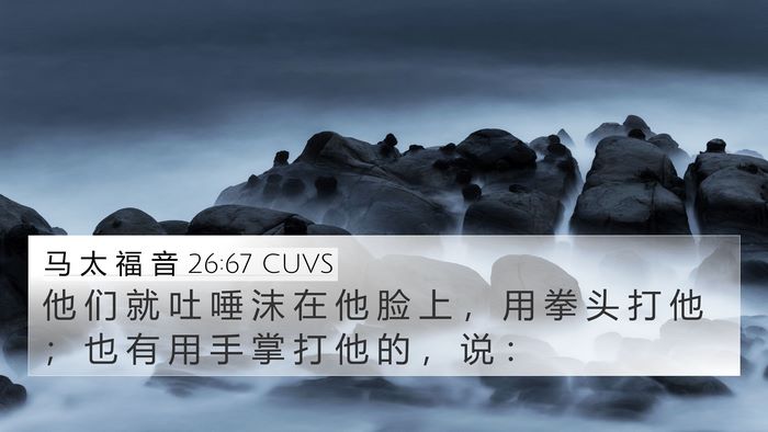 马 太 福 音 26:67 CUVS 4K Wallpaper - 他 们 就 吐 唾 沫 在 他 脸 上 ， 用 - 4K Wallpaper Bible Verse
