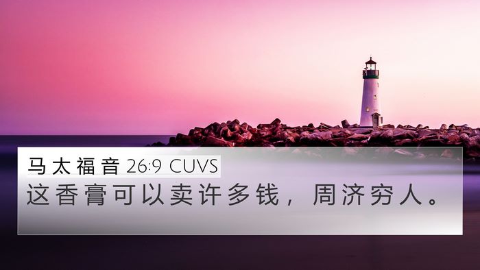 马 太 福 音 26:9 CUVS 4K Wallpaper - 这 香 膏 可 以 卖 许 多 钱 ， 周 济 - 4K Wallpaper Bible Verse