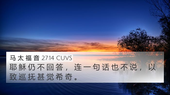 马 太 福 音 27:14 CUVS Bible Verse Image