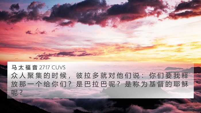 马 太 福 音 27:17 CUVS Bible Verse Image
