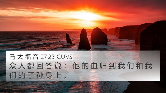 马 太 福 音 27:25 CUVS Bible Verse Image