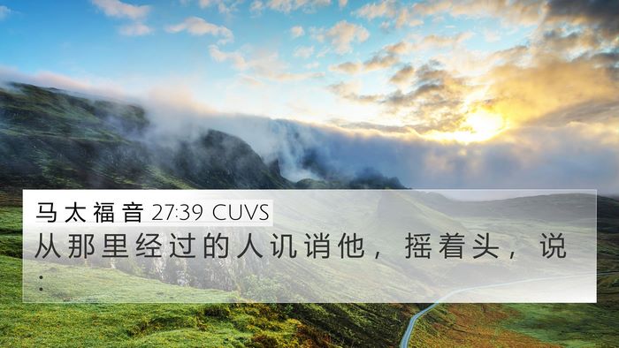 马 太 福 音 27:39 CUVS Bible Verse Image