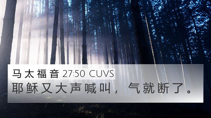 马 太 福 音 27:50 CUVS 4K Wallpaper - 耶 稣 又 大 声 喊 叫 ， 气 就 断 了 - 4K Wallpaper Bible Verse
