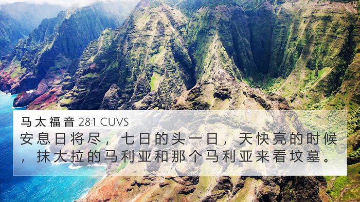 马 太 福 音 28:1 CUVS Bible Verse Image