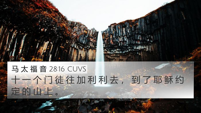 马 太 福 音 28:16 CUVS 4K Wallpaper - 十 一 个 门 徒 往 加 利 利 去 ， 到 - 4K Wallpaper Bible Verse