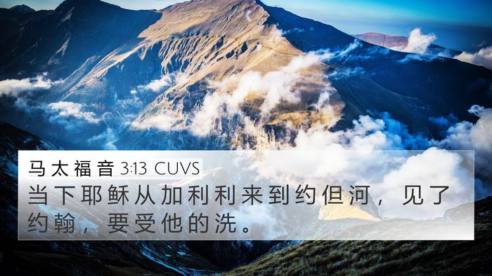 马 太 福 音 3:13 CUVS Bible Verse Image