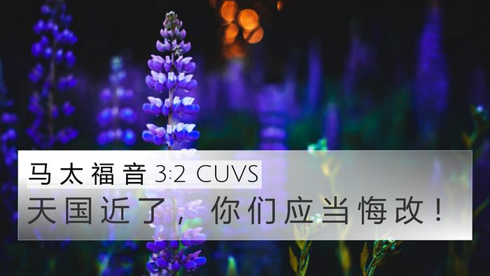 马 太 福 音 3:2 CUVS 4K Wallpaper - 天 国 近 了 ， 你 们 应 当 悔 改 - 4K Wallpaper Bible Verse