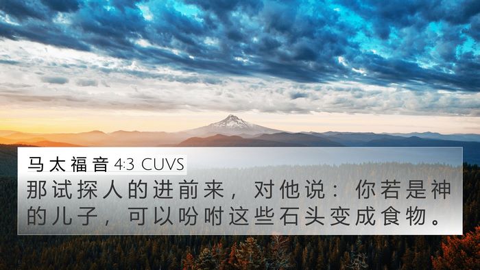 马 太 福 音 4:3 CUVS Bible Verse Image
