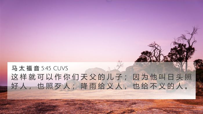 马 太 福 音 5:45 CUVS Bible Verse Image