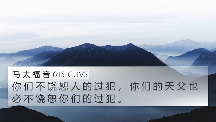 马 太 福 音 6:15 CUVS 4K Wallpaper - 你 们 不 饶 恕 人 的 过 犯 ， 你 们 - 4K Wallpaper Bible Verse