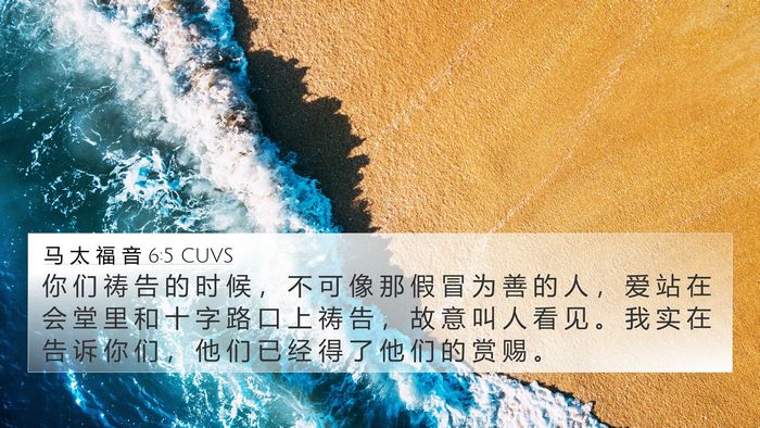 马 太 福 音 6:5 CUVS Bible Verse Image