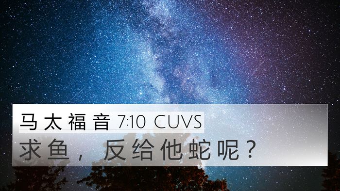 马 太 福 音 7:10 CUVS 4K Wallpaper - 求 鱼 ， 反 给 他 蛇 呢 - 4K Wallpaper Bible Verse
