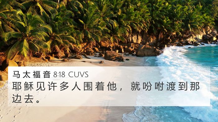 马 太 福 音 8:18 CUVS Bible Verse Image