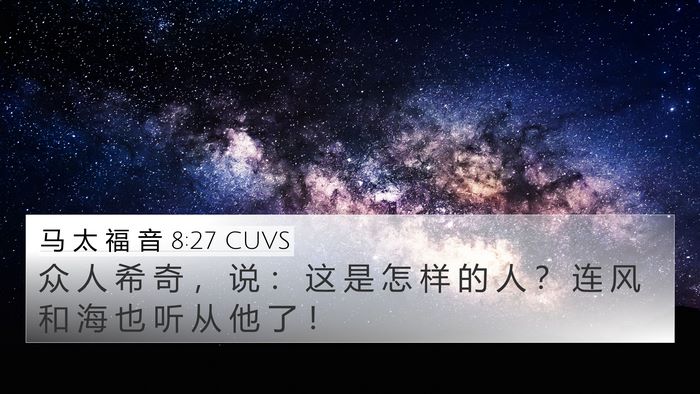 马 太 福 音 8:27 CUVS 4K Wallpaper - 众 人 希 奇 ， 说 ： 这 是 怎 样 的 - 4K Wallpaper Bible Verse