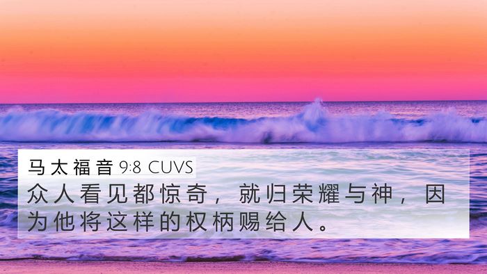 马 太 福 音 9:8 CUVS Bible Verse Image