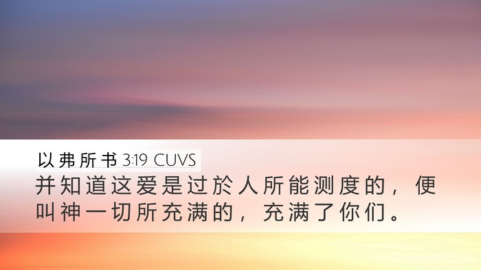 以 弗 所 书 3:19 CUVS Bible Verse Image