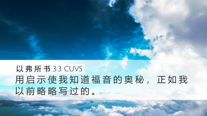 以 弗 所 书 3:3 CUVS Bible Verse Image