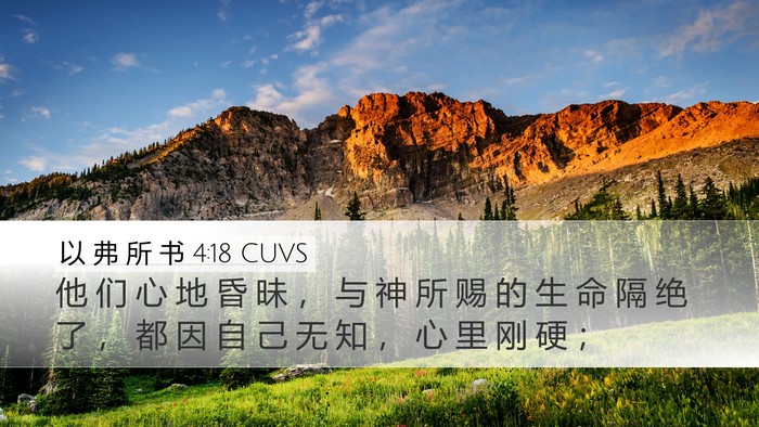 以 弗 所 书 4:18 CUVS Bible Verse Image