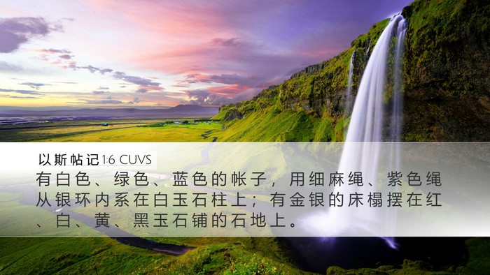以 斯 帖 记 1:6 CUVS Bible Verse Image