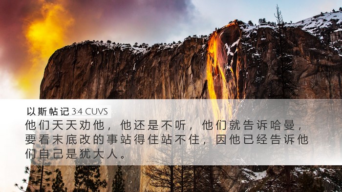 以 斯 帖 记 3:4 CUVS Desktop Wallpaper - 他 们 天 天 劝 他 ， 他 还 是 不 听 - Desktop Bible Verse Wallpaper