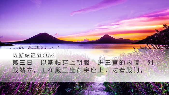 以 斯 帖 记 5:1 CUVS Bible Verse Image