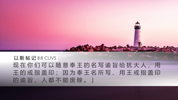 以 斯 帖 记 8:8 CUVS Bible Verse Image